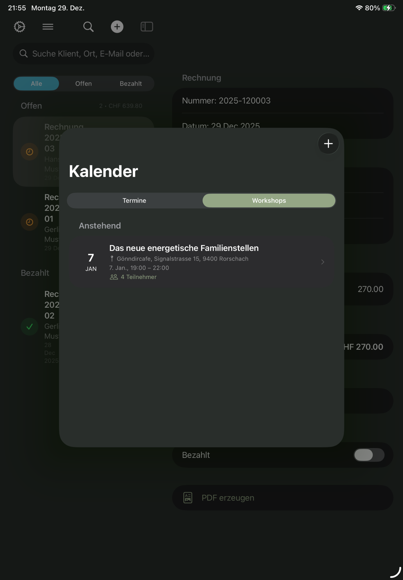 LinFakt Workshop-Verwaltung