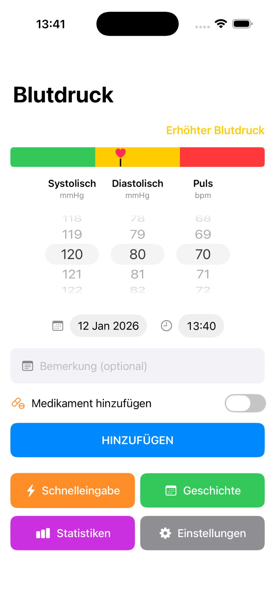 LinRR Blutdruck erfassen